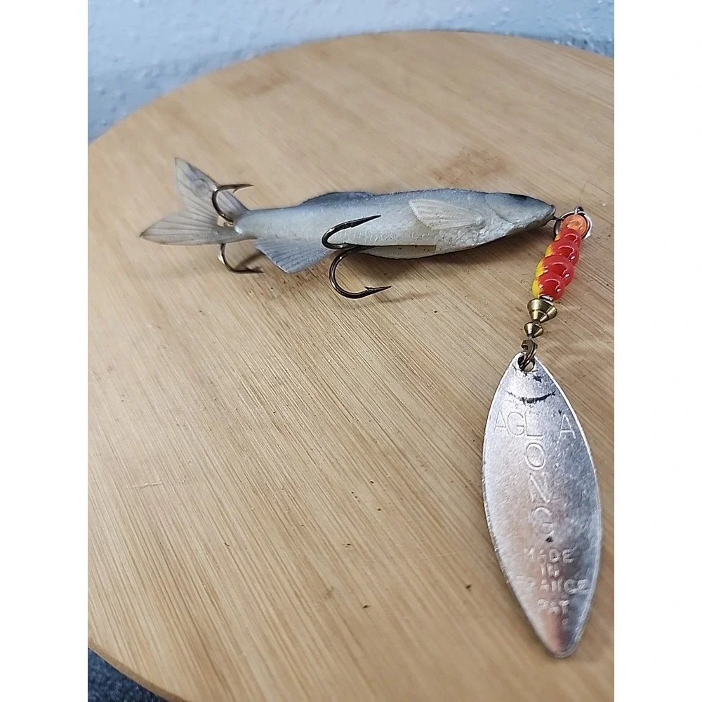 Vintage Mepps #4 COMET MINNOW Pearl/Blue 2 3/4